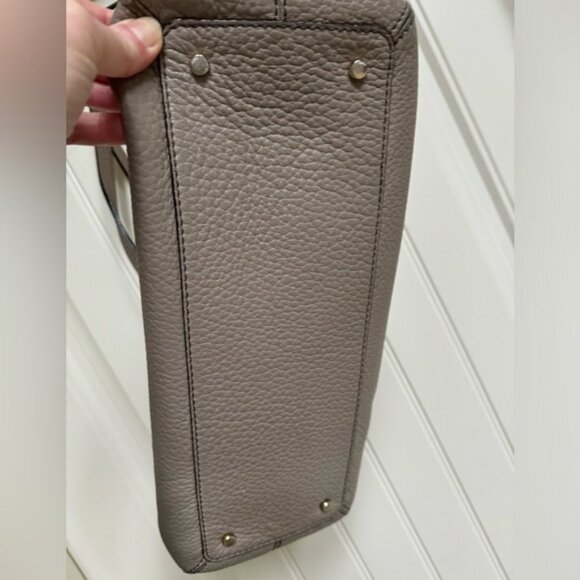 Kate Spade Grove Court Lainey Grey Pebbled Leather Satchel. 15 by 11 by 4.5 - Picture 4 of 15